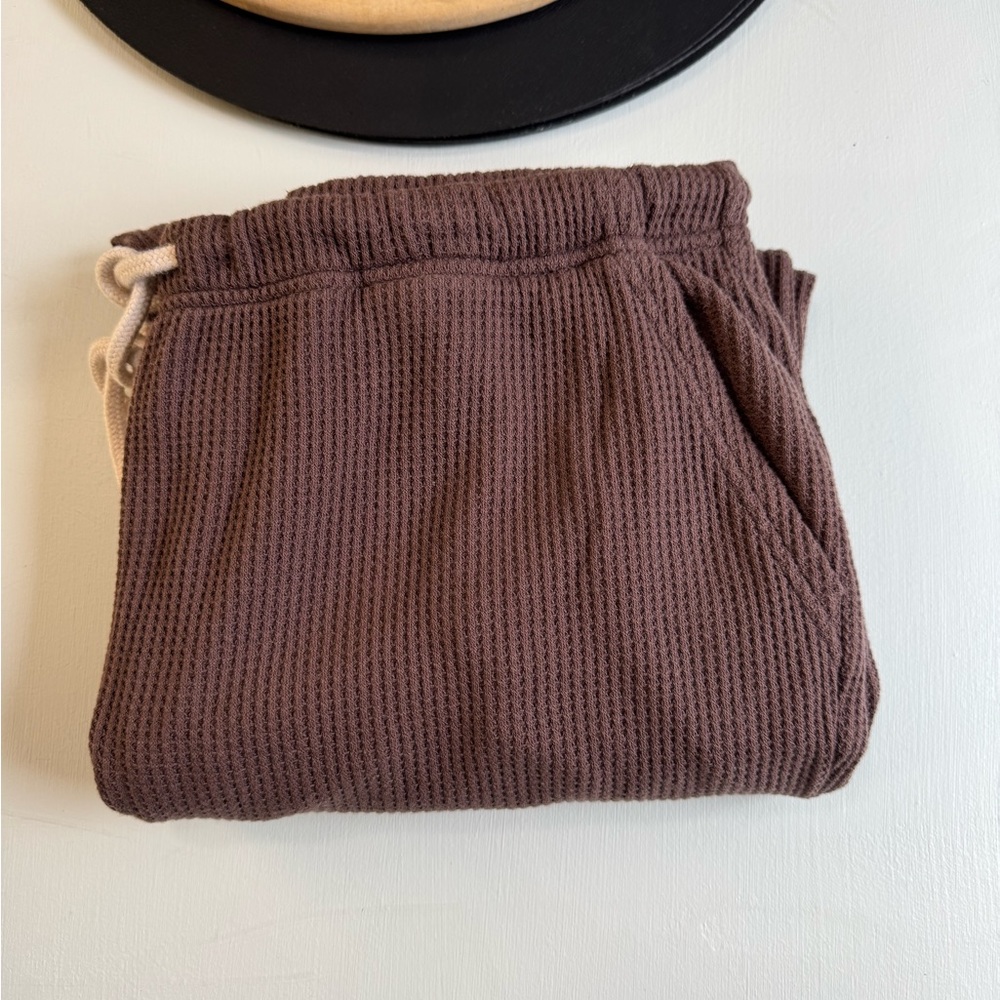 Aerie Brown Waffle Joggers - Picture 7 of 8